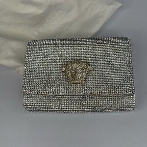 Rare Versace Elegant Silver Crystal Clutch